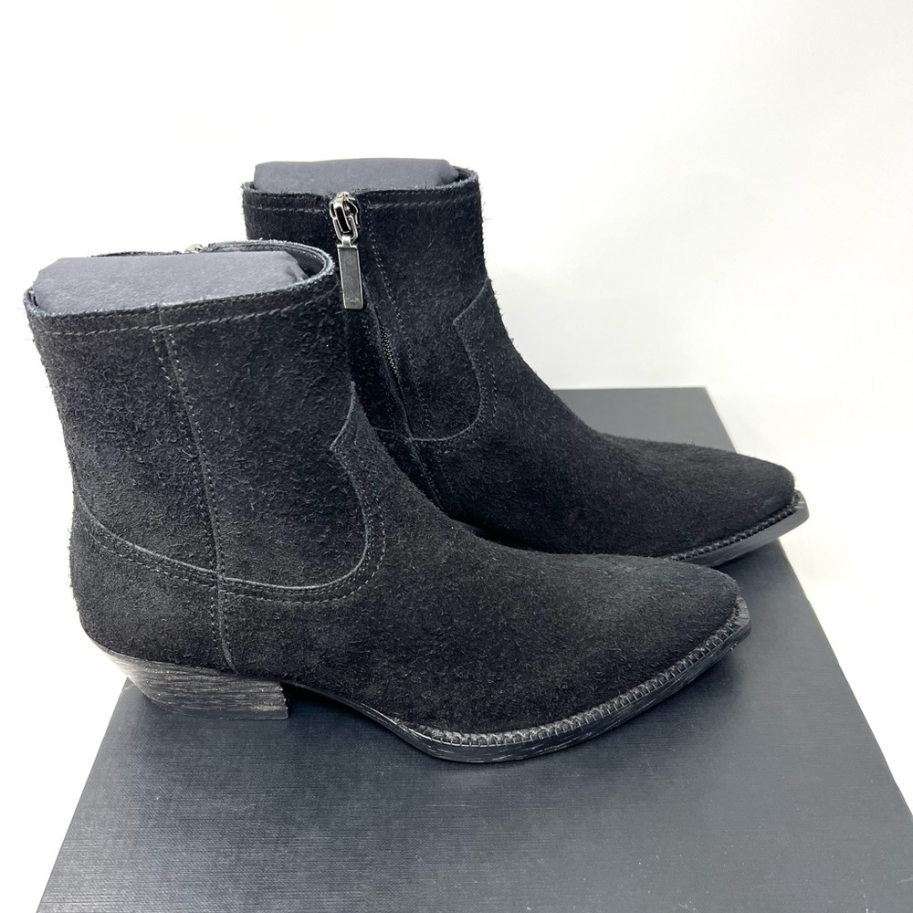 Saint Laurent Lukas Suede Western Ankle Boots - Picture 2 of 10